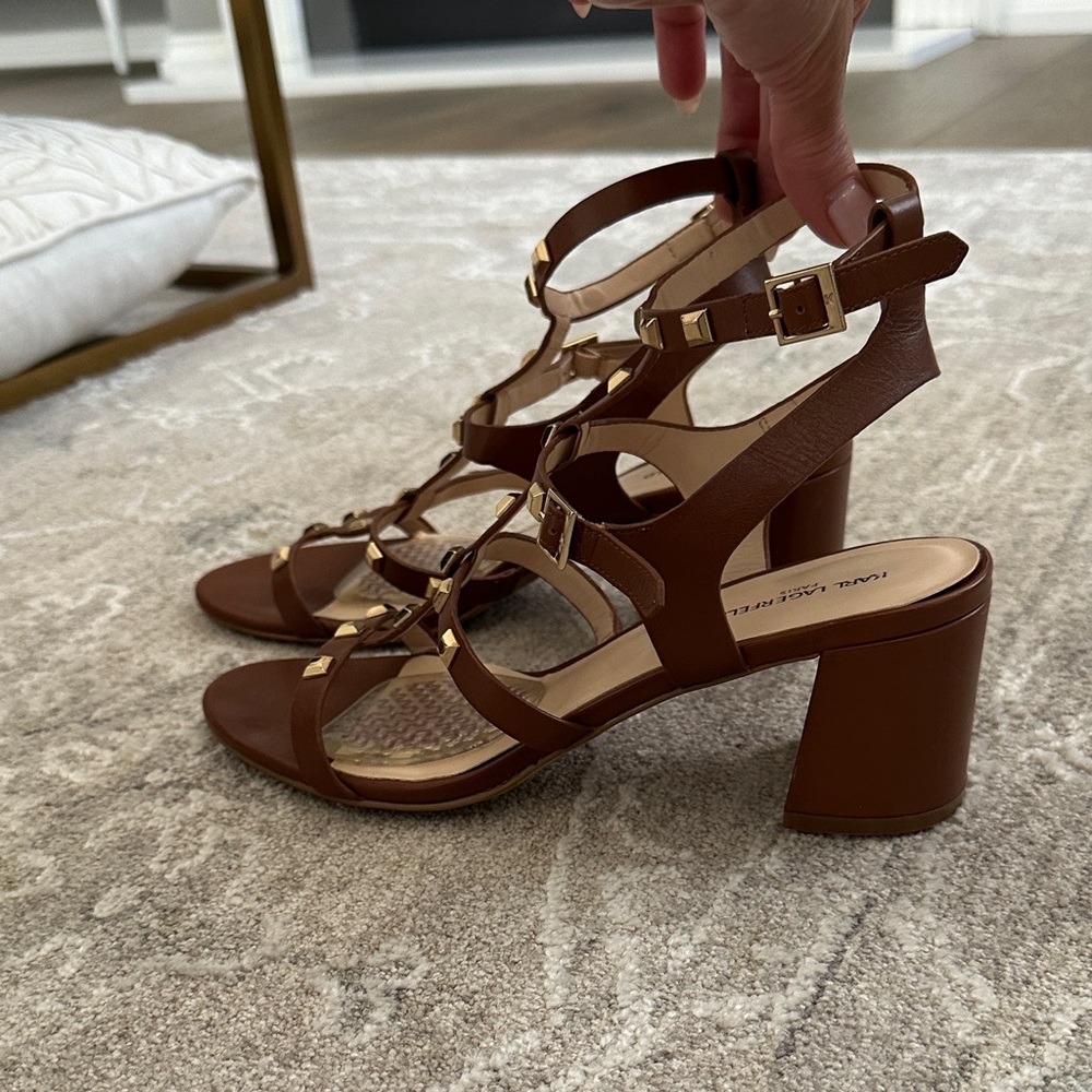 Karl Lagerfeld Elegant Brown Strappy Heels